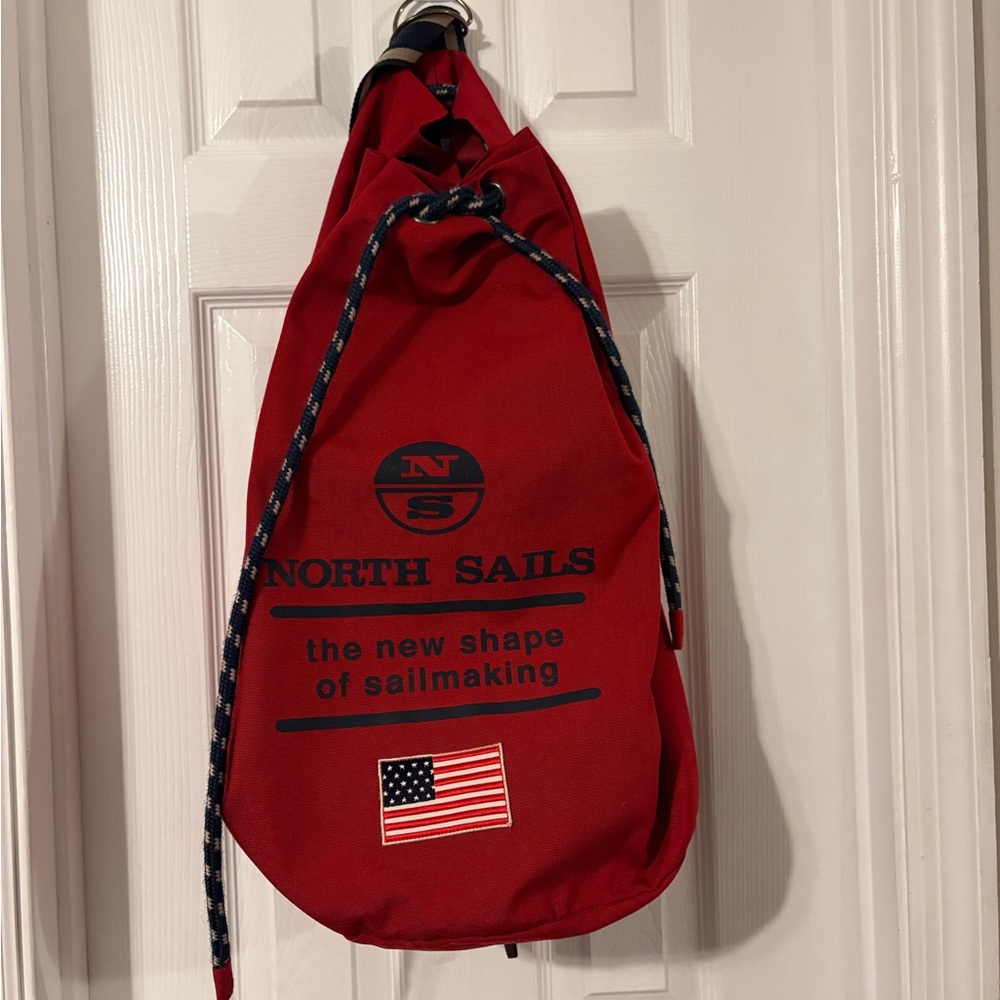 North Sails Red Duffel Bag with Navy Accents